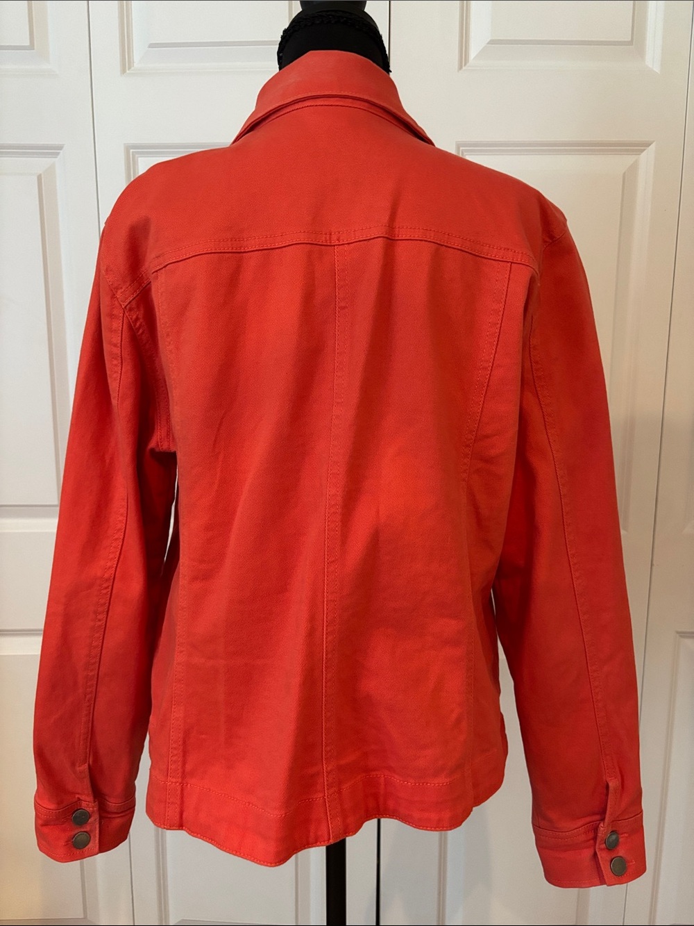 Charter Club Dark Orange Button-Front Jean Jacket - Picture 4 of 7